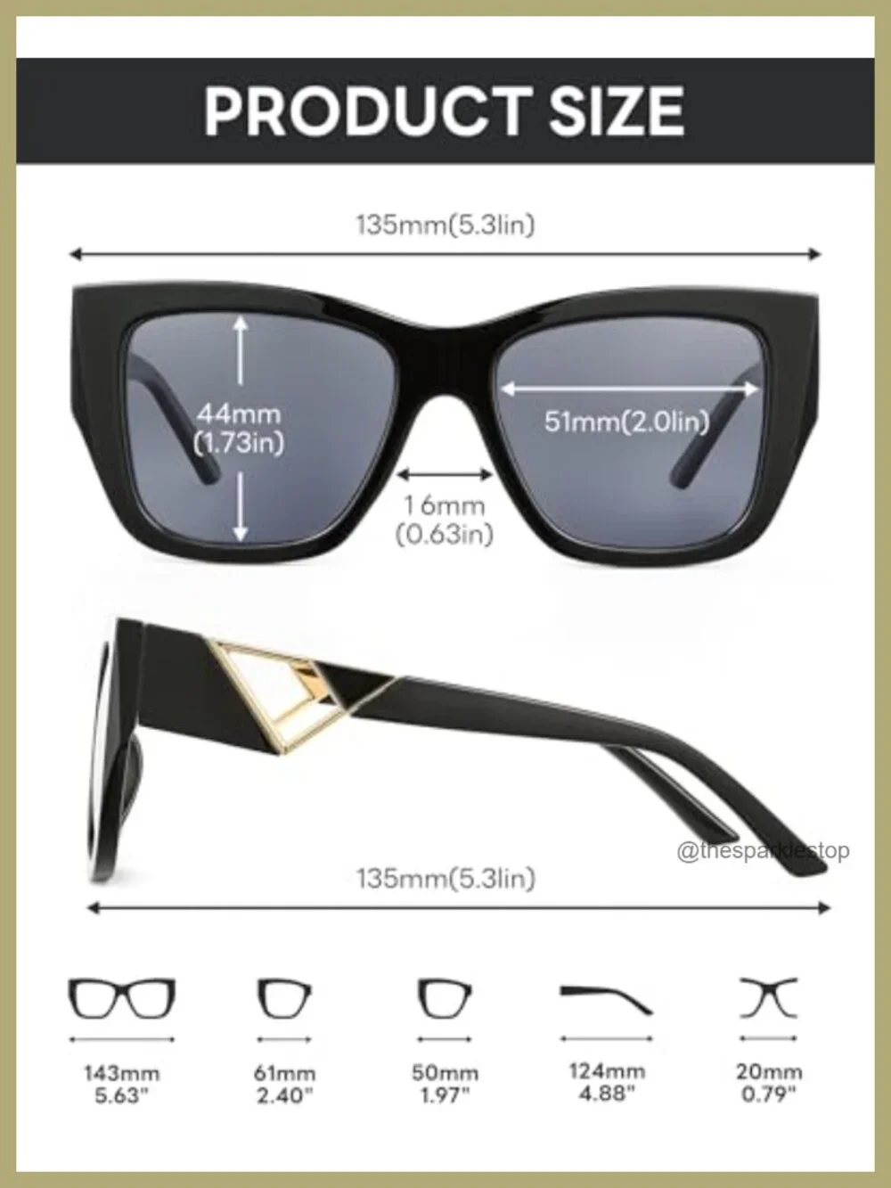 Oversized Square Polarized Sunglasses UV400 Women Retro Trendy Shades
